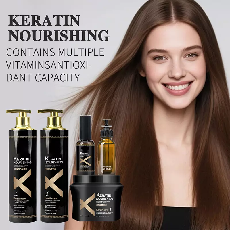 Organic Keratin Shampoo and Hair Care Set