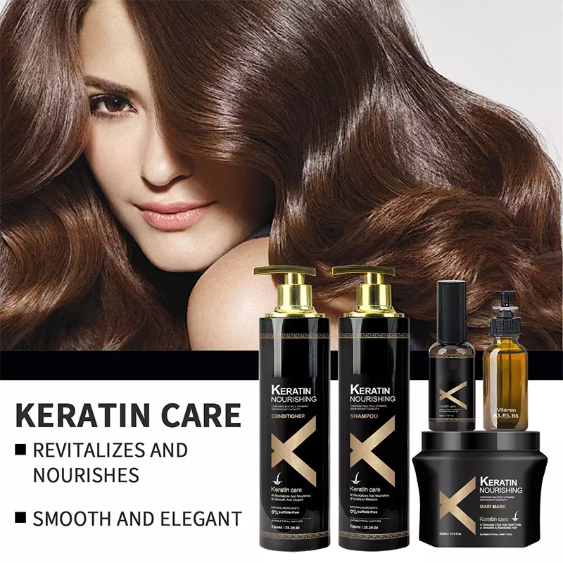 Organic Keratin Shampoo and Hair Care Set